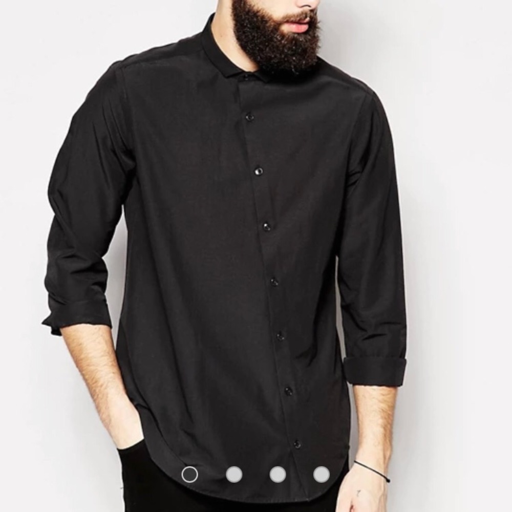ASOS asymmetrical slim button-up shirt